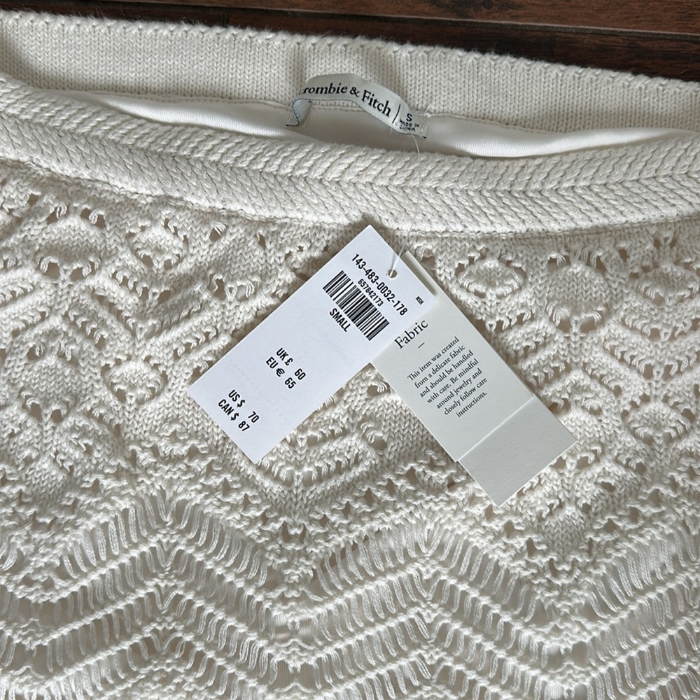 Crochet-Style White Fringe Knit skirt - Picture 4 of 7